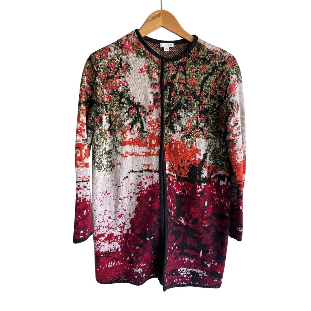 J. Jill scenic jacquard sweater Small Petite SP gorgeous!‎